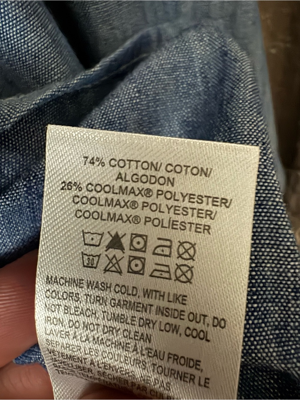 NWT Lucky Brand CoolMax Men's Light Blue Chambray Button-Down Shirt Size XXL - Picture 7 of 12